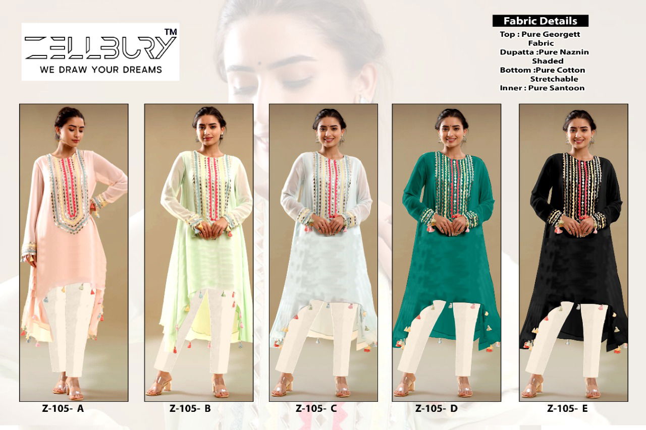 Zellbury Fancy Ethnic Wear Wholesale Readymade Designer Suits Catalog